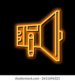 loudspeaker device neon light sign vector. loudspeaker device illustration