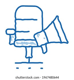 loudspeaker device sketch icon vector. Hand drawn blue doodle line art loudspeaker device sign. isolated symbol illustration