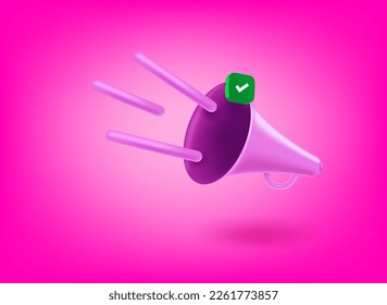 Loudspeaker with dialog concept. 3d vector illustration
