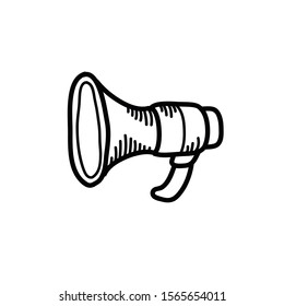 loudspeaker doodle icon, vector illustration