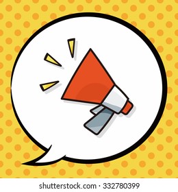 loudspeaker doodle, speech bubble
