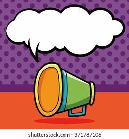 loudspeaker doodle, speech bubble