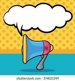 loudspeaker doodle, speech bubble