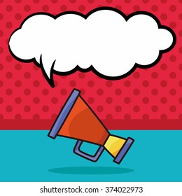 loudspeaker doodle, speech bubble