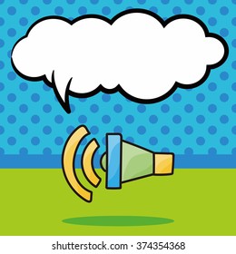loudspeaker doodle, speech bubble