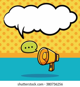 loudspeaker doodle, speech bubble