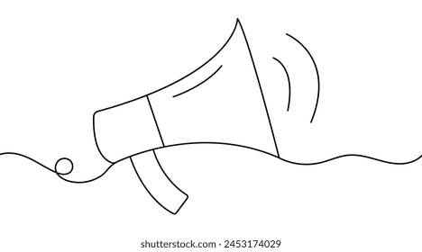 Loudspeaker drawing with one line
