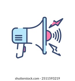 Loudspeaker Fill Color Icon, Vector illustration