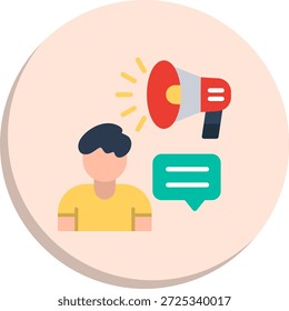 Icono de estilo de círculo plano del altavoz