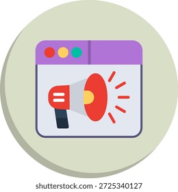 Icono de estilo de círculo plano del altavoz