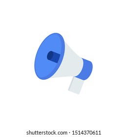 Loudspeaker. Flat design, Vector Illustration. Megaphone flat style vector illustration