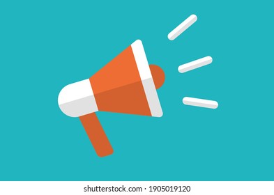 Loudspeaker. Flat design. Vector illustration,