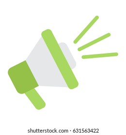 Loudspeaker flat icon, megaphone and website button, horn vector graphics, a colorful solid pattern on a white background, eps 10.