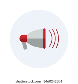 loudspeaker flat icon. modern megaphone sign. vector audio, music, voice, sound symbol on white background. eps 10