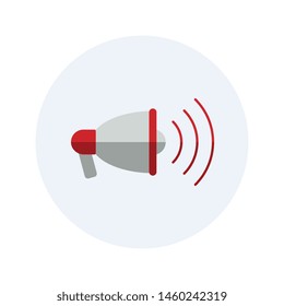loudspeaker flat icon. modern megaphone sign. vector audio, music, voice, sound symbol on white background. eps 10