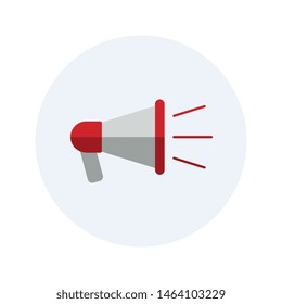 loudspeaker flat icon. modern megaphone sign. vector audio, music, voice, sound symbol on white background. eps 10