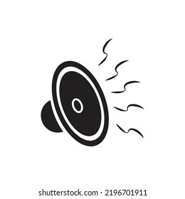 Loudspeaker flat icon. Subwoofer for home and car audio systems. Subwoofer icon vector illustration logo template for any purpose. Isolated on white background.