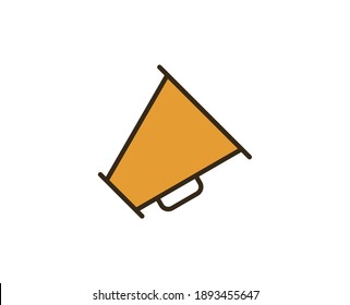 Icono plano del altavoz. Señales de línea delgada para el logotipo de diseño, tarjeta de visita, etc. Símbolo de esquema único de alta calidad para diseño web o aplicación móvil. Pictograma de esquema de marketing.