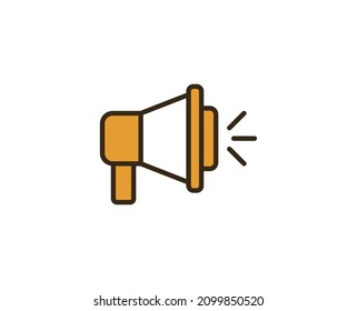 Loudspeaker flat icon. Thin line signs for design logo, visit card, etc. Single high-quality outline symbol for web design or mobile app. Marketing outline pictogram.