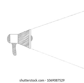 Loudspeaker flat style icon Illustrator. design graphic isolated over white