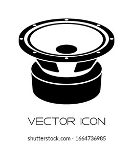 Icono de vector plano del altavoz. Ilustración vectorial.