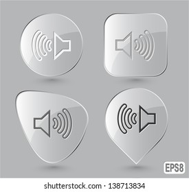 Loudspeaker. Glass buttons. Vector illustration.
