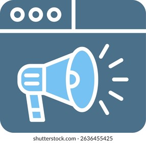Loudspeaker Glyph Two Colour Icon
