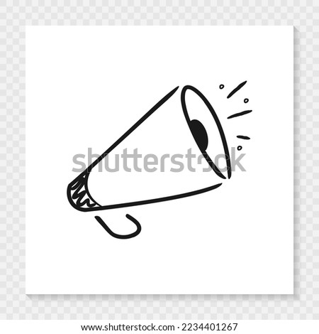 Loudspeaker hand drawn icon. Megaphone linear symbol isolated. Vector EPS 10