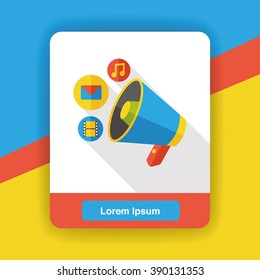 loudspeaker horn flat icon
