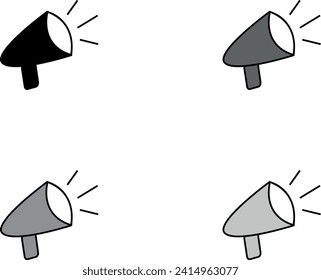 loudspeaker horn icons objects miscellaneous