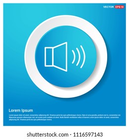 loudspeaker icon Abstract Blue Web Sticker Button - Free vector icon
