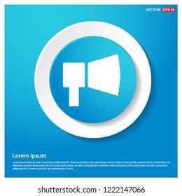 loudspeaker icon Abstract Blue Web Sticker Button - Free vector icon