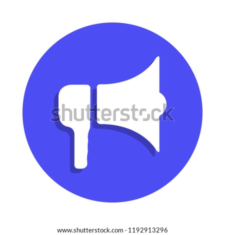 loudspeaker icon in badge style. One of fire guard collection icon can be used for UI, UX
