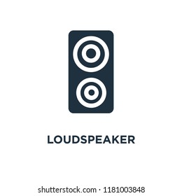 Loudspeaker icon. Black filled vector illustration. Loudspeaker symbol on white background. Can be used in web and mobile.