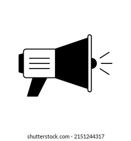 Icono del altavoz en la ilustración de vector blanco y negro. Aislado sobre fondo blanco