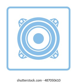 Loudspeaker  icon. Blue frame design. Vector illustration.