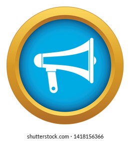 Loudspeaker icon blue vector isolated on white background for any design