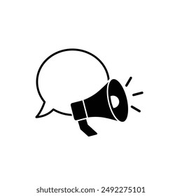 loudspeaker icon with chat icon 