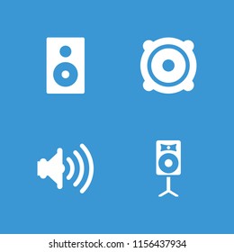 Loudspeaker icon. collection of 4 loudspeaker filled icons such as volume. editable loudspeaker icons for web and mobile.