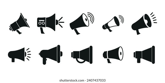 Conjunto de vectores de diseño de iconos de altavoz