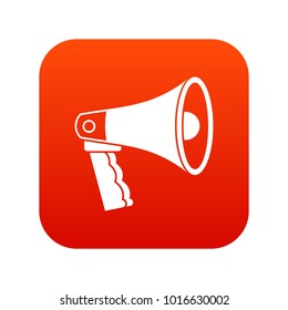 Loudspeaker icon digital red for any design isolated on white vector illustration
