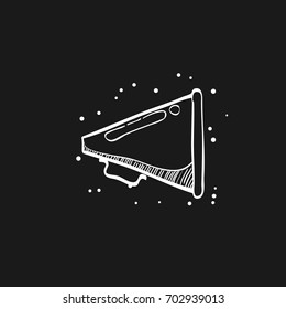 Loudspeaker icon in doodle sketch lines. Loudspeaker scream movie director