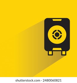 loudspeaker icon with drop shadow on yellow background