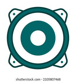 Icono de altavoz. Contorno de negrita editable con diseño de relleno de color. Ilustración vectorial.