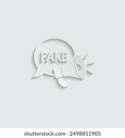 loudspeaker icon with fake  icon vector