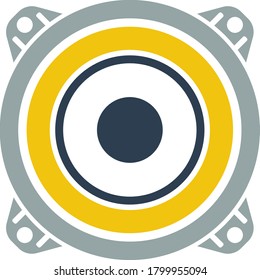 Loudspeaker Icon. Flat Color Design. Vector Illustration.