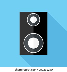 Loudspeaker icon. Flat design style modern vector illustration. Isolated on stylish color background. Flat long shadow icon. Elements in flat design.