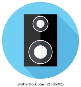 Loudspeaker icon. Flat design style modern vector illustration. Isolated on stylish color background. Flat long shadow icon. Elements in flat design.