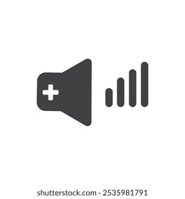 Plantilla de diseño plano de icono de altavoz