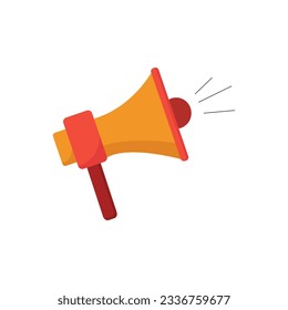 Loudspeaker icon in flat style isolated on white background. Vector illustration